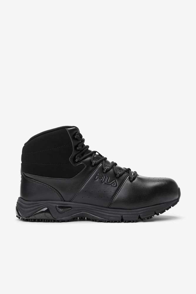 Fila Work Shoes Mens Black - Memory Breach Slip Resistant Steel Toe - Philippines 7560814-OJ